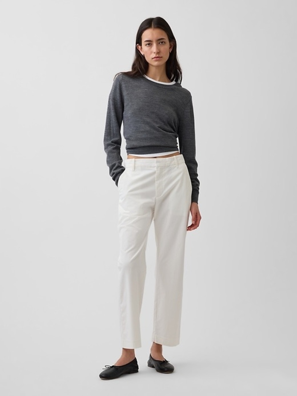 GAP White Straight-Leg Pants